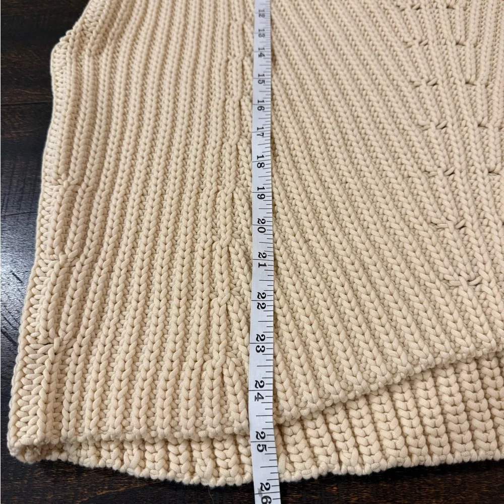 rag & bone Shane Cream Chunky Knit Sweater Vest Boxy Fit Size S - Picture 9 of 11